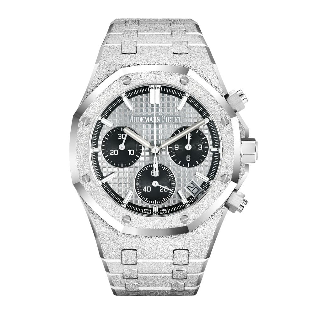 Audemars Piguet Royal Oak Watch 41MM Grey Index Hour Markers Dial White Gold