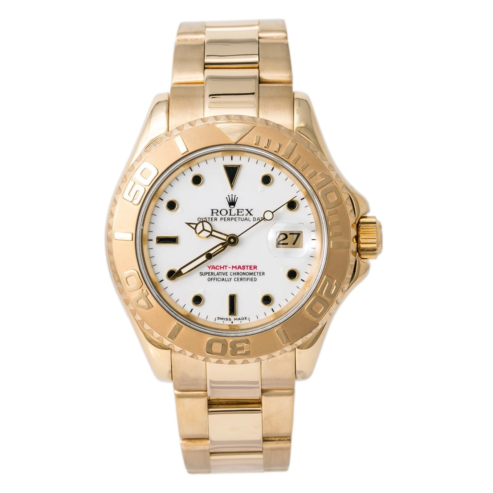 Rolex Yacht-Master 16628 2003 Papers Oyster Yellow Gold White Index 40mm