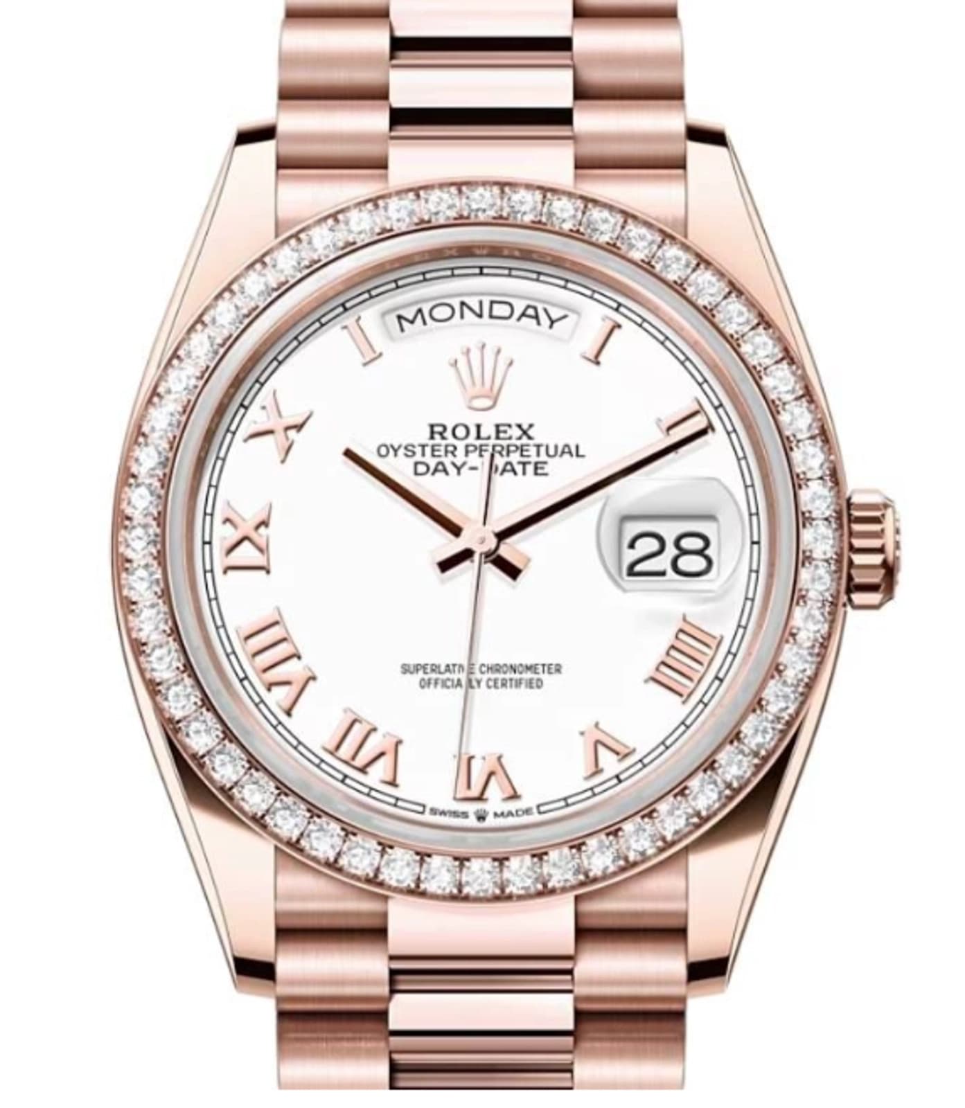 Rolex Day-Date 128345RBR 2022 Complete President Rose Gold White Roman 36mm