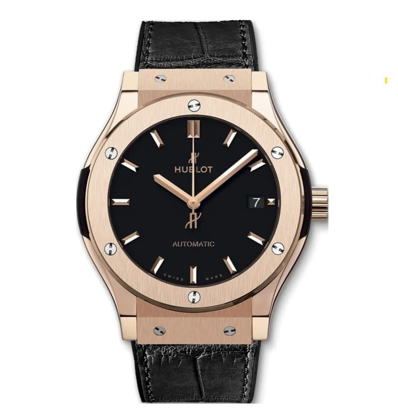 Hublot Classic Fusion 18kt Rose Gold Black Leather Men's Watch 511.OX.1181.LR