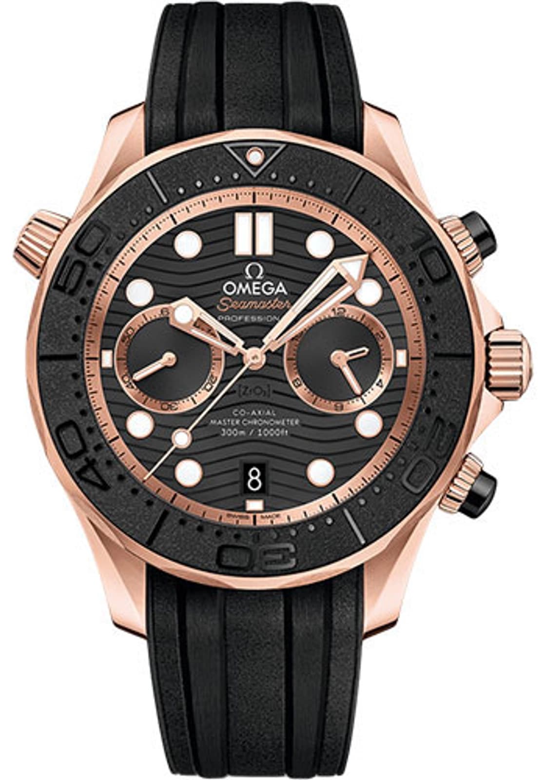 Omega Seamaster Diver 300M Chrono Black Rubber Strap 210.62.44.51.01.001