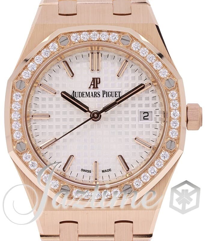 Audemars Piguet Royal Oak 34mm Yellow Gold White Silver 77351OR.ZZ.1261OR.01 NEW