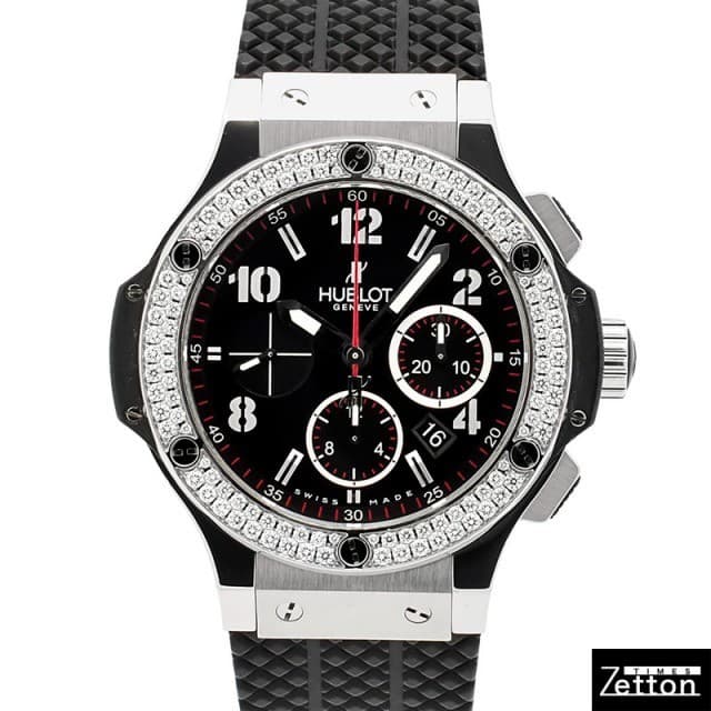 Hublot Big Bang 44 Original Steel Diamonds $20K MSRP Black 301.SX.130.RX.114