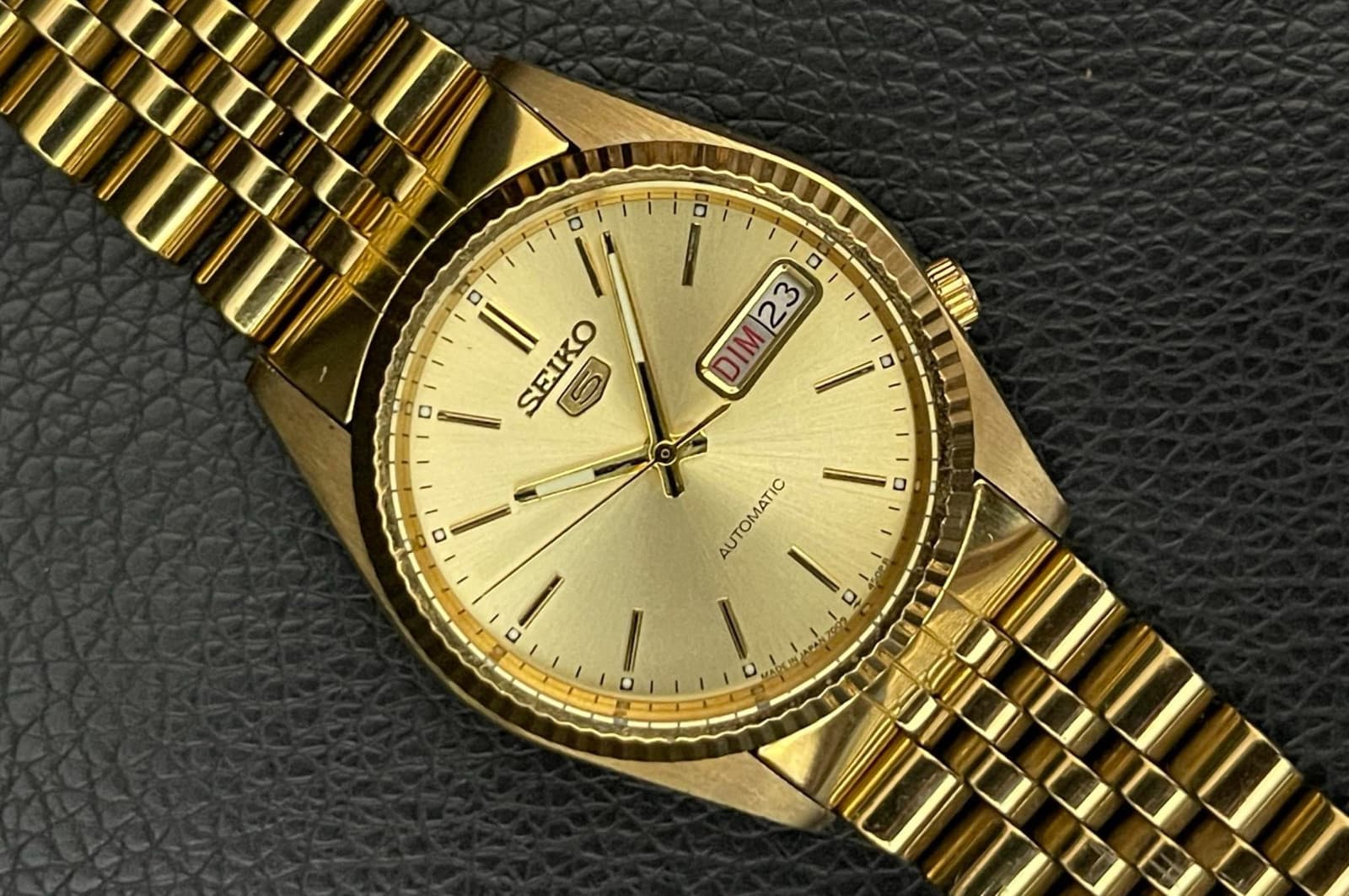 RARE Vintage Seiko 5 President SNXJ90 Automatic Watch 36mm Gold