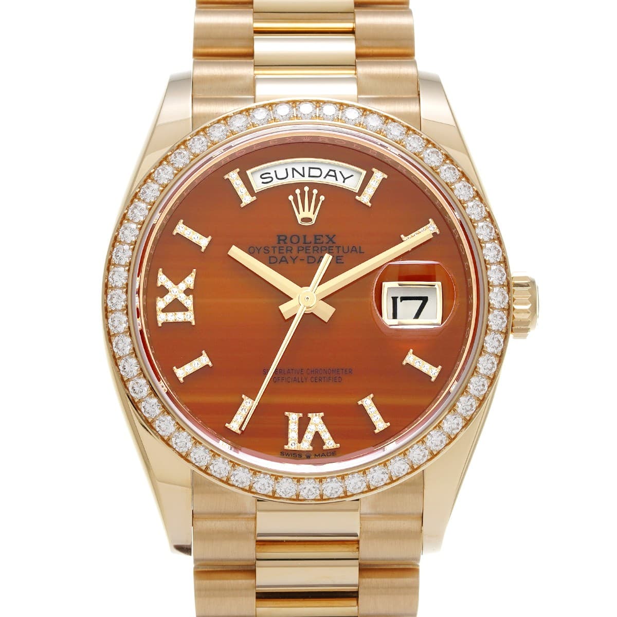 ROLEX Day-Date 36 128348RBR Carnelian/diamond WATCH 685269