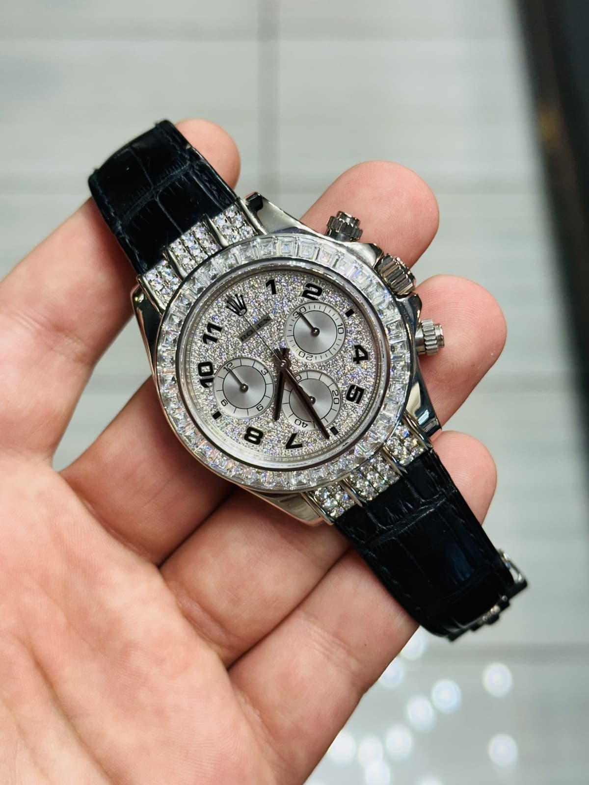 Rolex Daytona 116599TBR White Gold Factory Diamonds