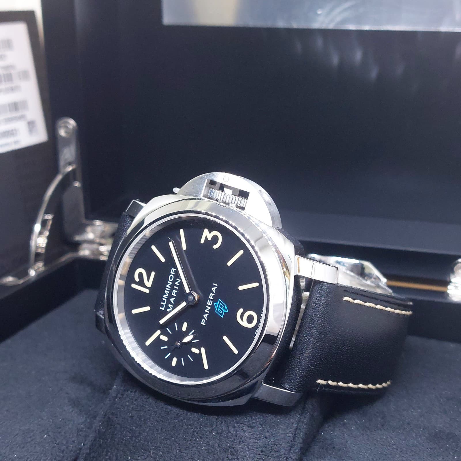 Panerai 44mm Black Dial Blue Logo Luminor Marina PAM631 PAM00631 (May 2018)