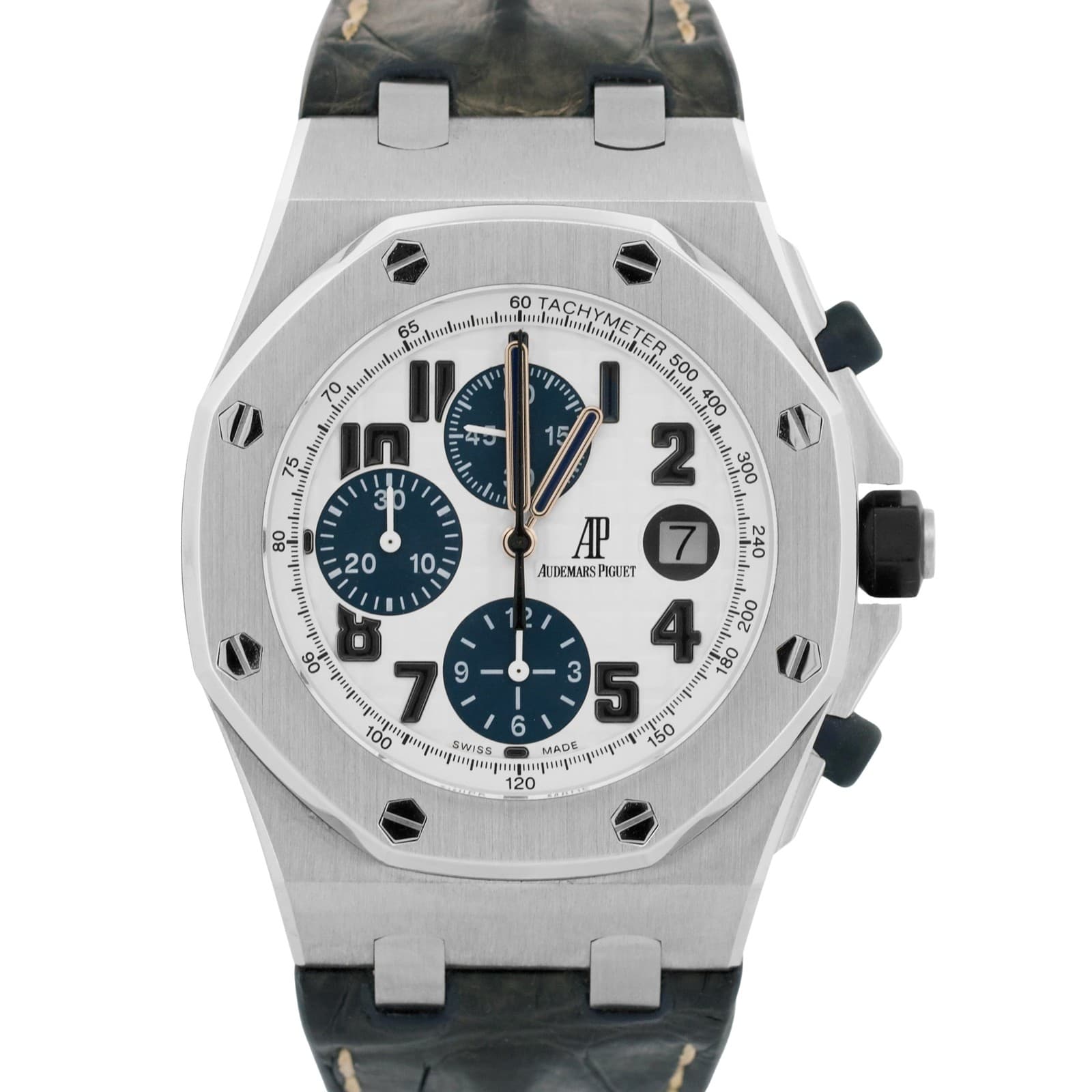 EXTRACTS Audemars Piguet Royal Oak Offshore WHITE Blue 26170ST.OO.D305CR.01 BOX