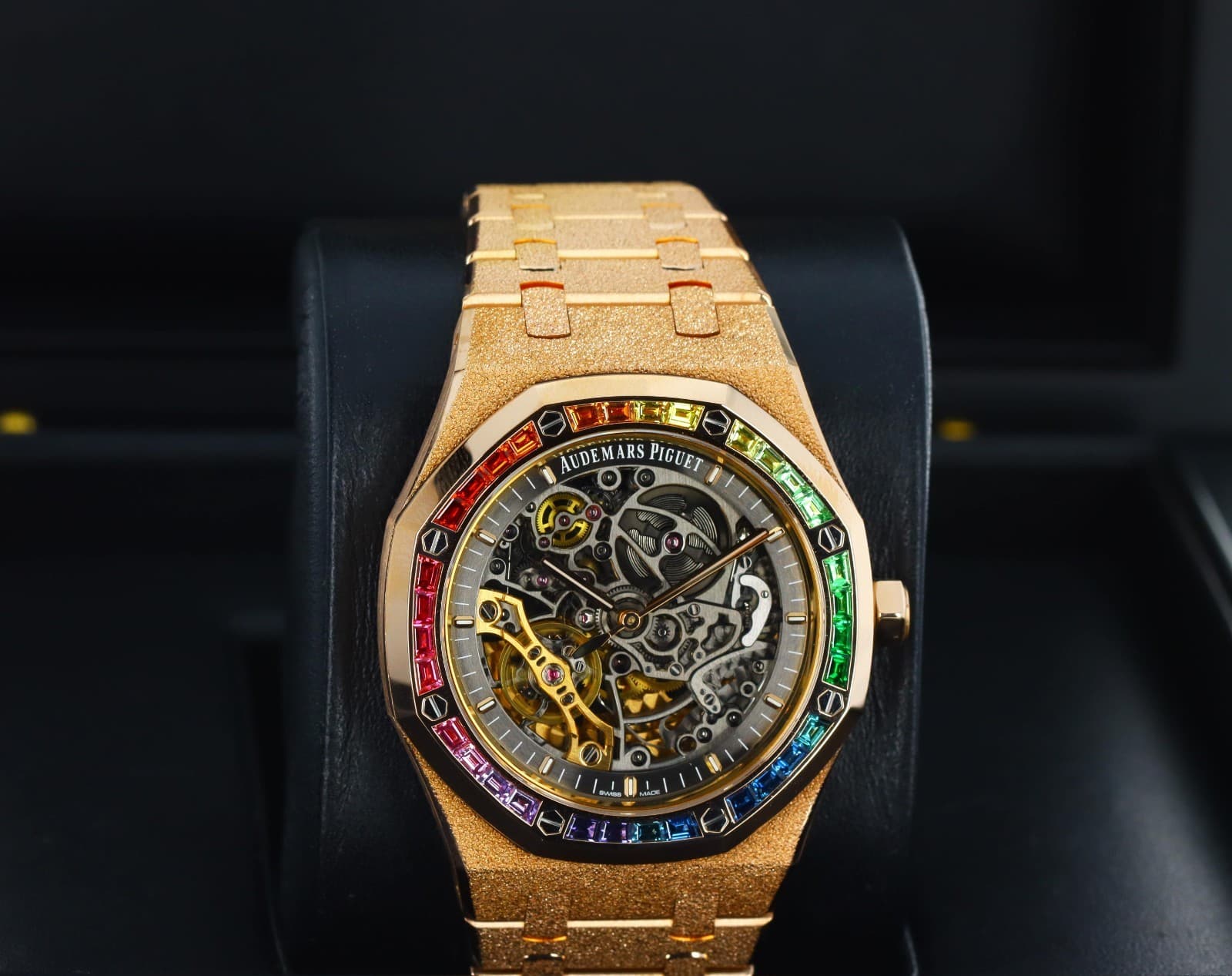 AP Royal Oak 41mm Double Balance Frosted Skeleton Rainbow Rose Gold 15412OR.YG.1