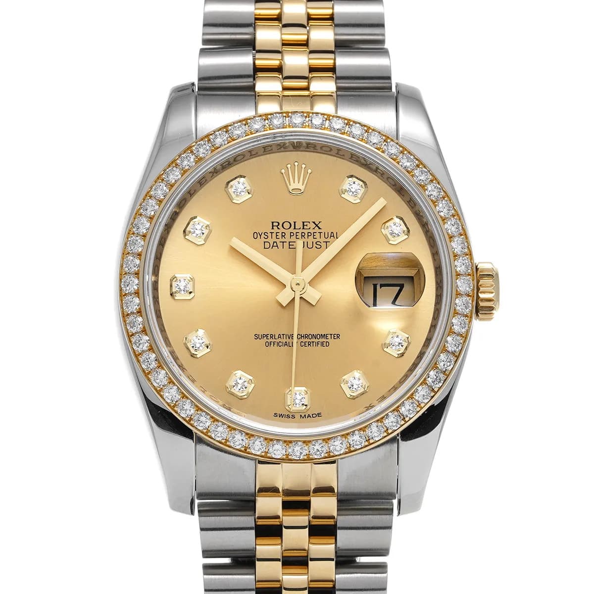 Rolex Datejust 36 116243G 36mm Stainless Steel Champagne Wristwatch #WW946