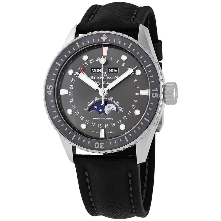 Blancpain Fifty Fathoms Bathyscaphe Quantieme Automatic Grey Dial Men's Watch