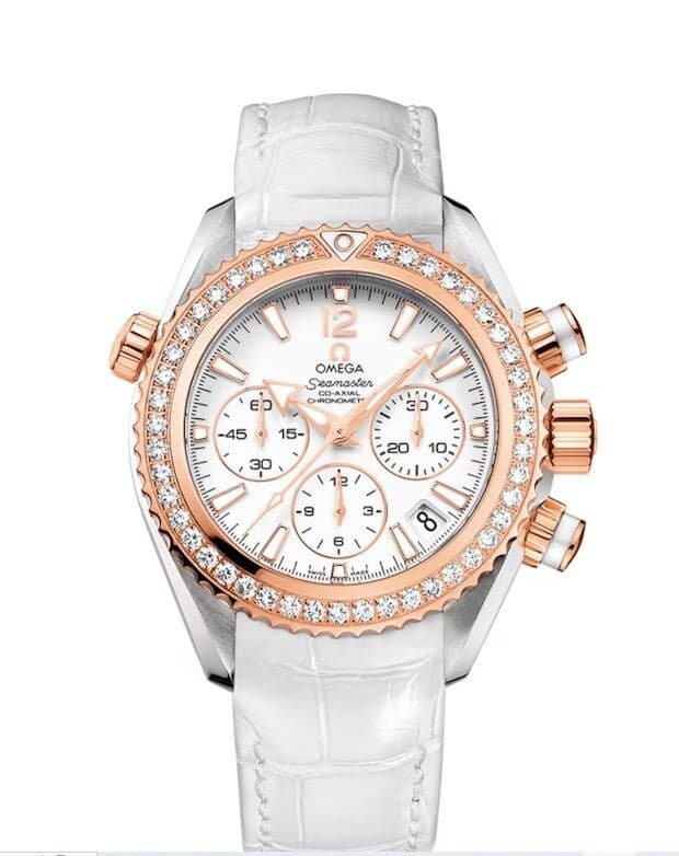 Omega 18K Rose Gold Diamond Seamaster Planet Ocean Watch 222.28.38.50.04.001