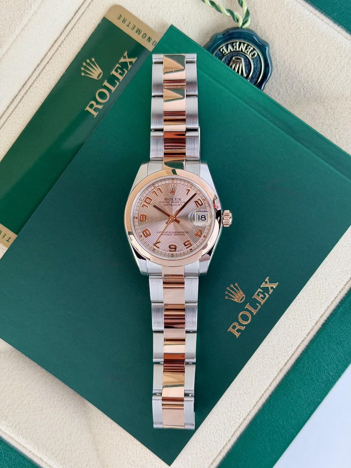Rolex Datejust 31mm 2010 Rose Pink Concentric Arabic Oyster Preowned 178241