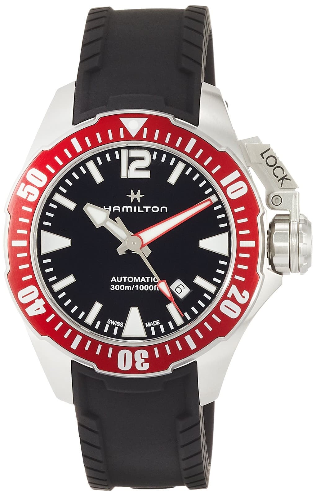 HAMILTON Khaki Navy Frogman H77725335 Black Automatic Men's Watch New in Box