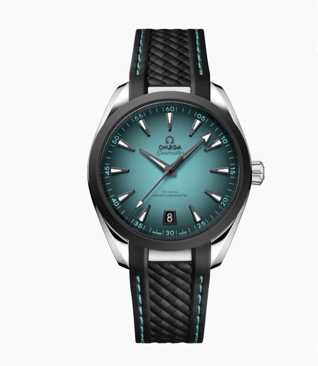 OMEGA Seamaster Aqua Terra 41mm Turquoise Black Steel Watch 220.32.41.21.03.001