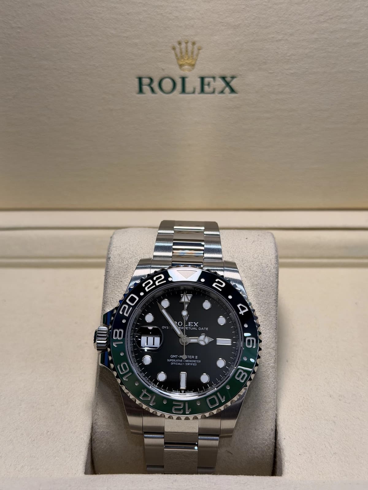 Rolex GMT-Master II "Sprite" Black Dial on Oyster 126720VTNR Complete 2023