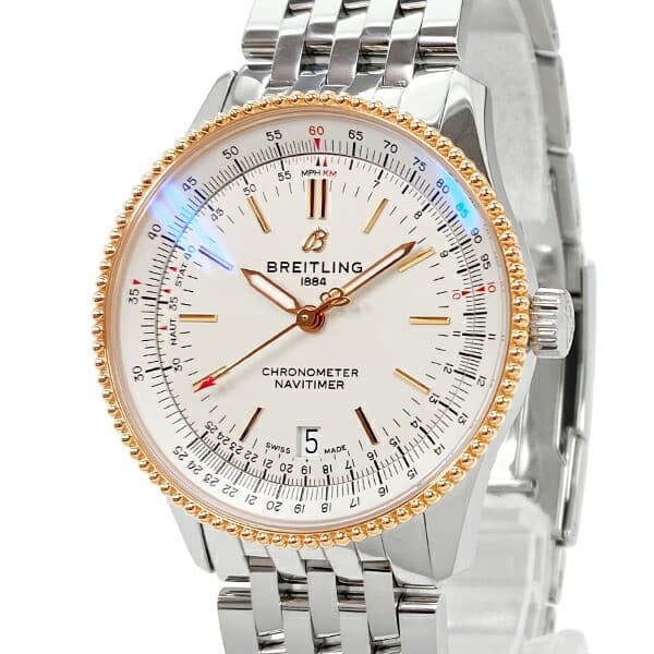 Breitling Navitimer Automatic 38 U17325211G1A1 SS K18 Red Gold Silver Mens A0706