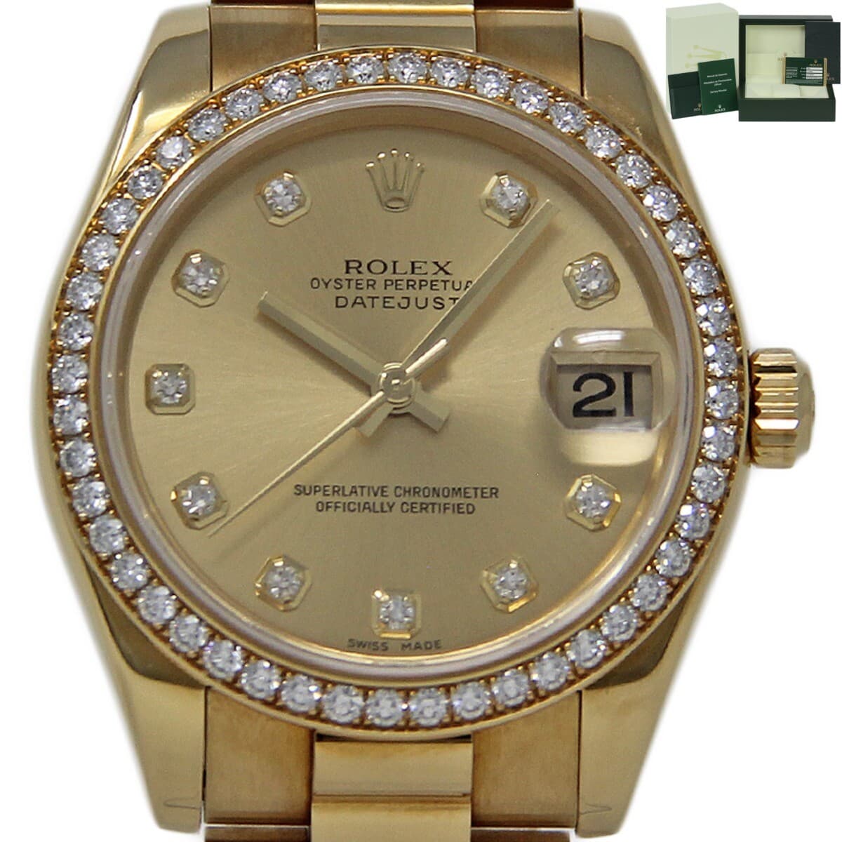 Rolex Datejust 31mm Gold President 178288 FACT DIAMONDS 2008 #1646-1