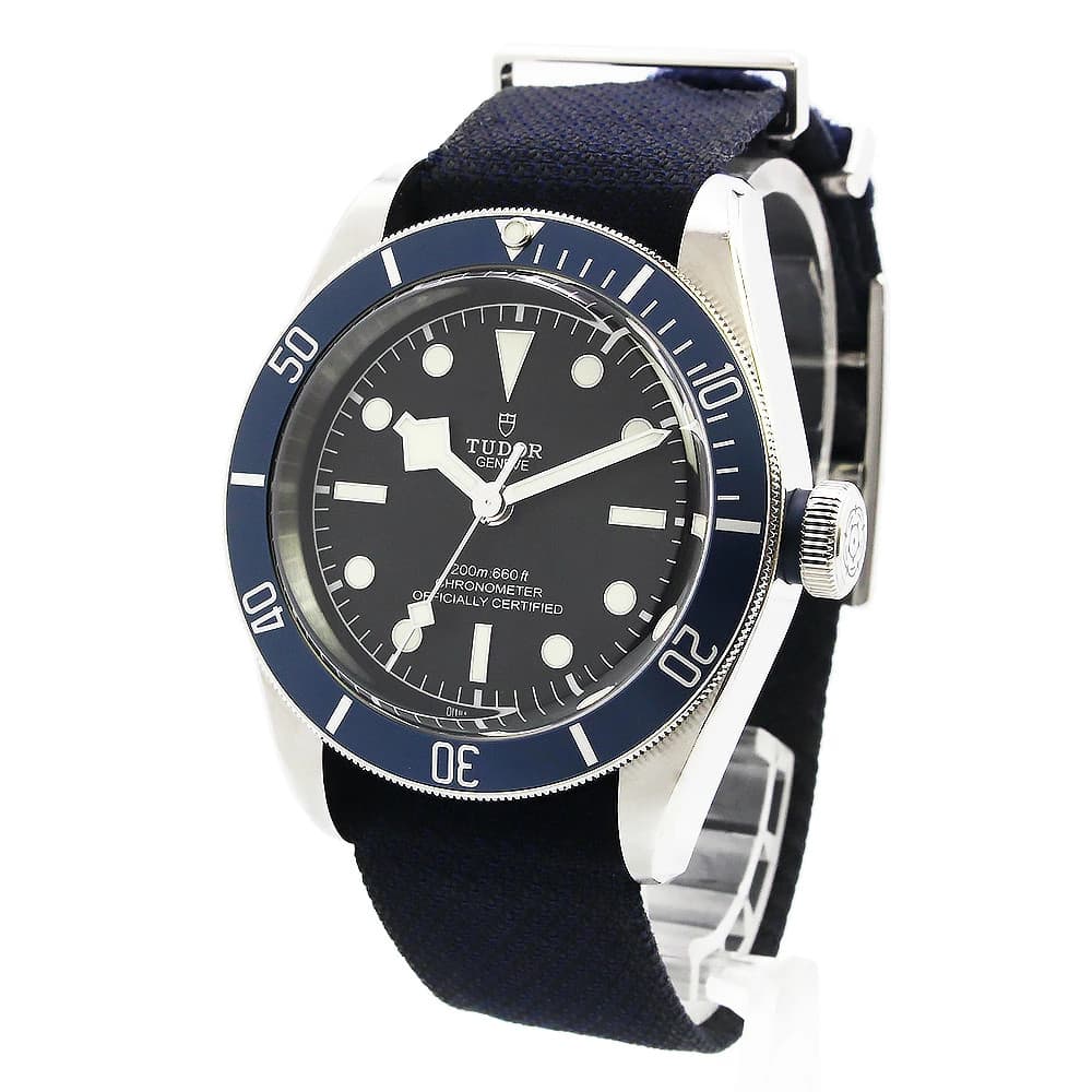 TUDOR Heritage Black Bay 79230B Automatic SS Blue Black Silver Watch #004