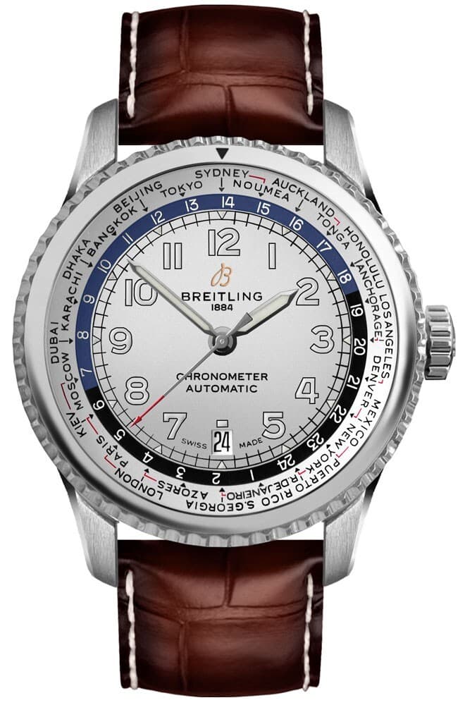 Breitling Aviator 8 B35 World Time Zone Self-Winding Automatic Mens Dress Watch