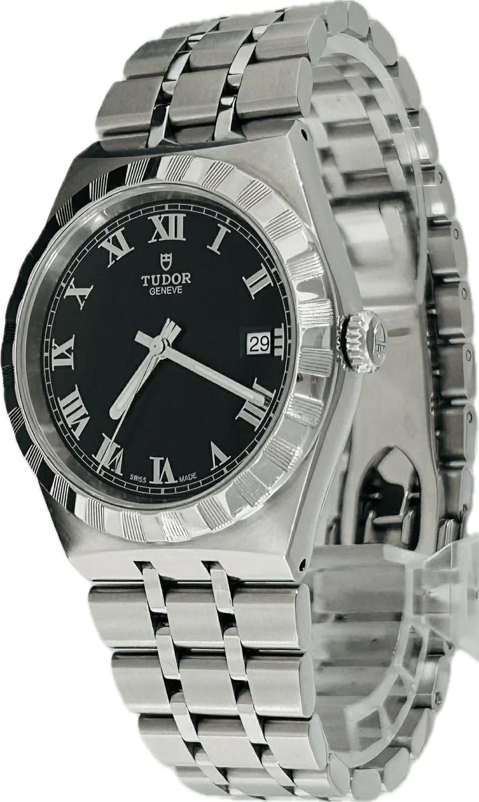 Tudor Royal 38 M28500 Stainless Steel 38mm Black Dial Silver Bezel Men's #WJW253