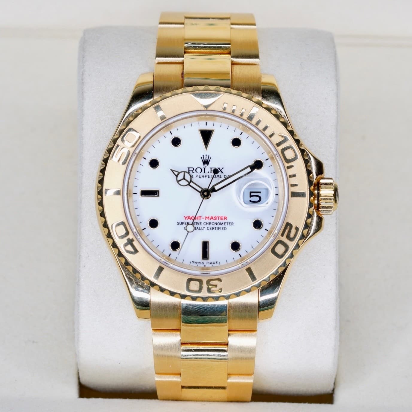 Rolex 16628 Yacht-Master 40 White Dial 18kt Yellow Gold 40mm