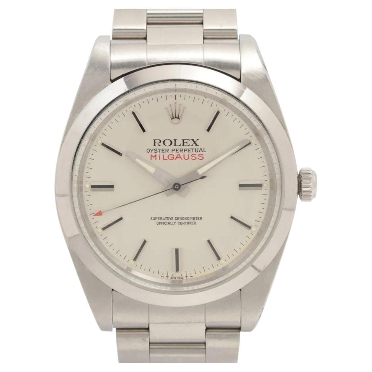 Rolex Milgauss 1019 Steel White Dial 38 MM Vintage Watch