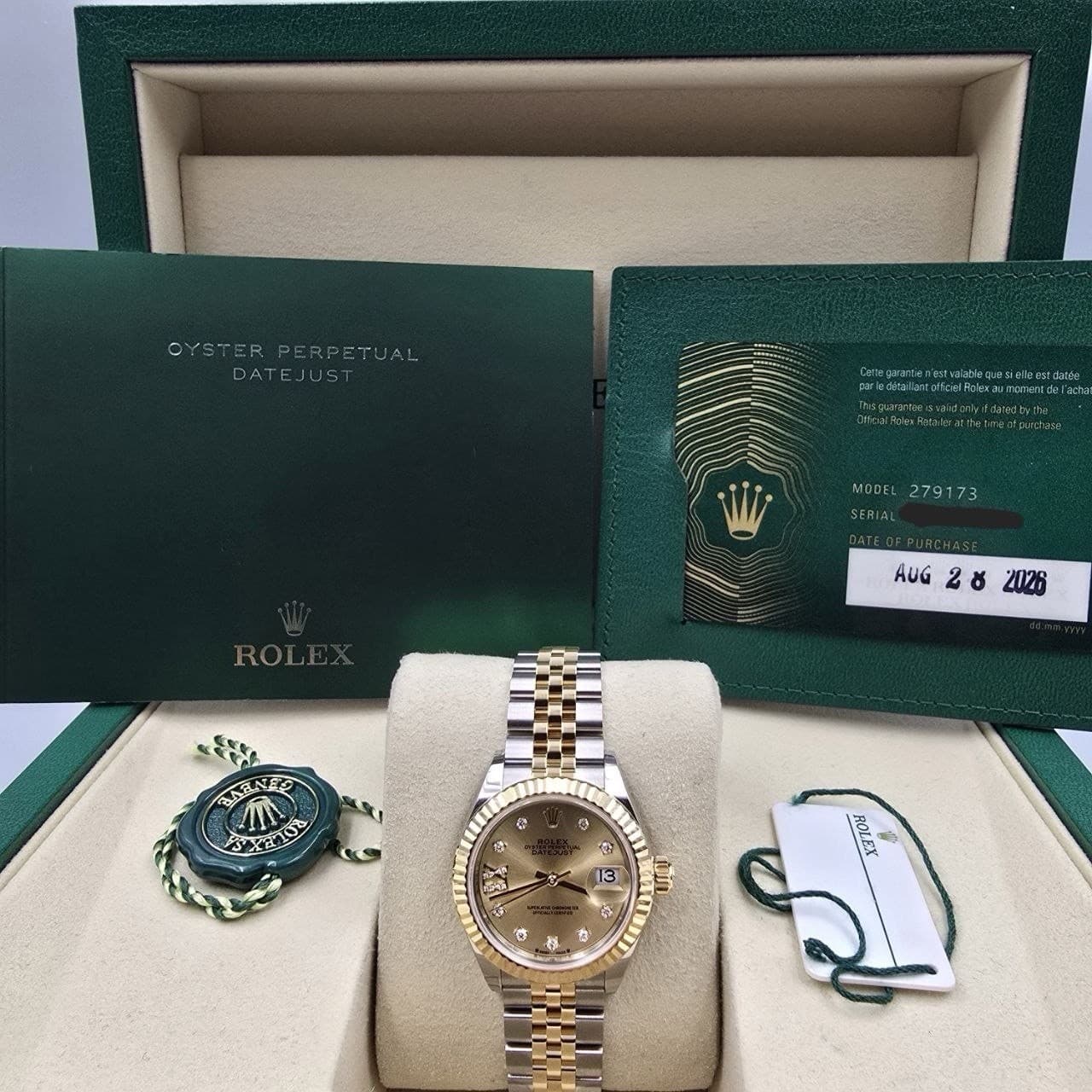 2026 NEW Rolex Datejust 28 Two Tone Champagne Star Diamond Dial Jubilee 279173