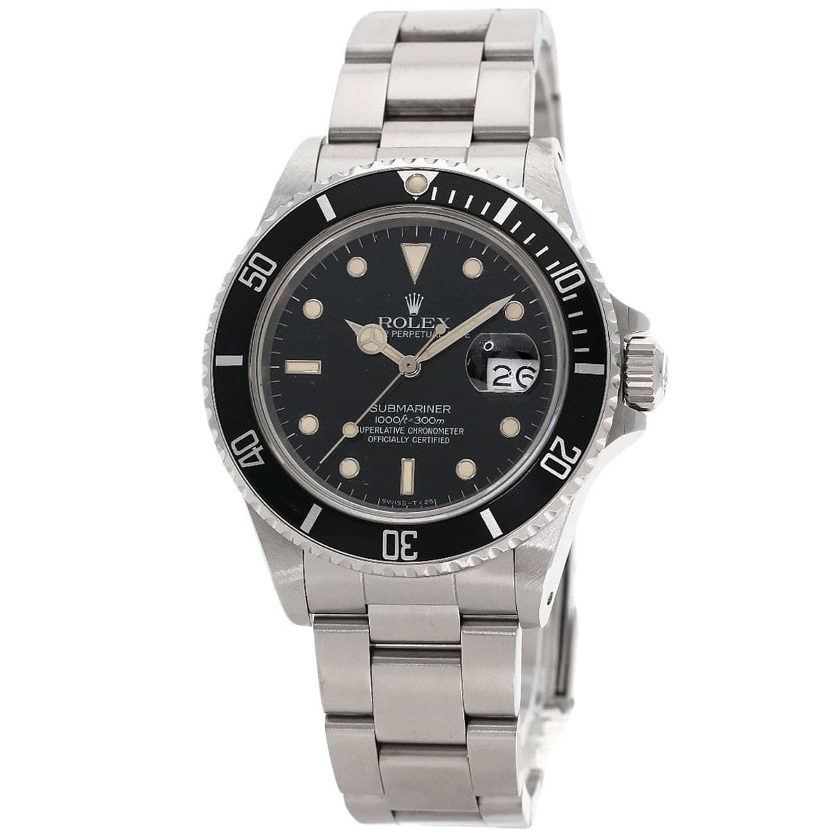 ROLEX Submariner Date All Tritium 1987 Vintage Watches 168000 Stainless Stee...