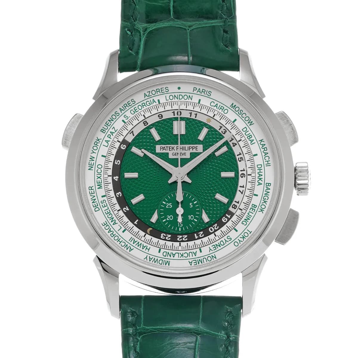 Patek Philippe Complications 5930P-001 39.5mm Platinum Green Wristwatch #WW3866