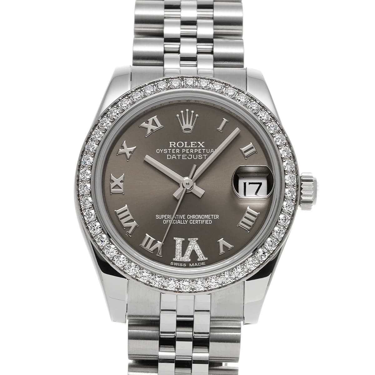 ROLEX Datejust 31 178384 gray/diamond WATCH 728453