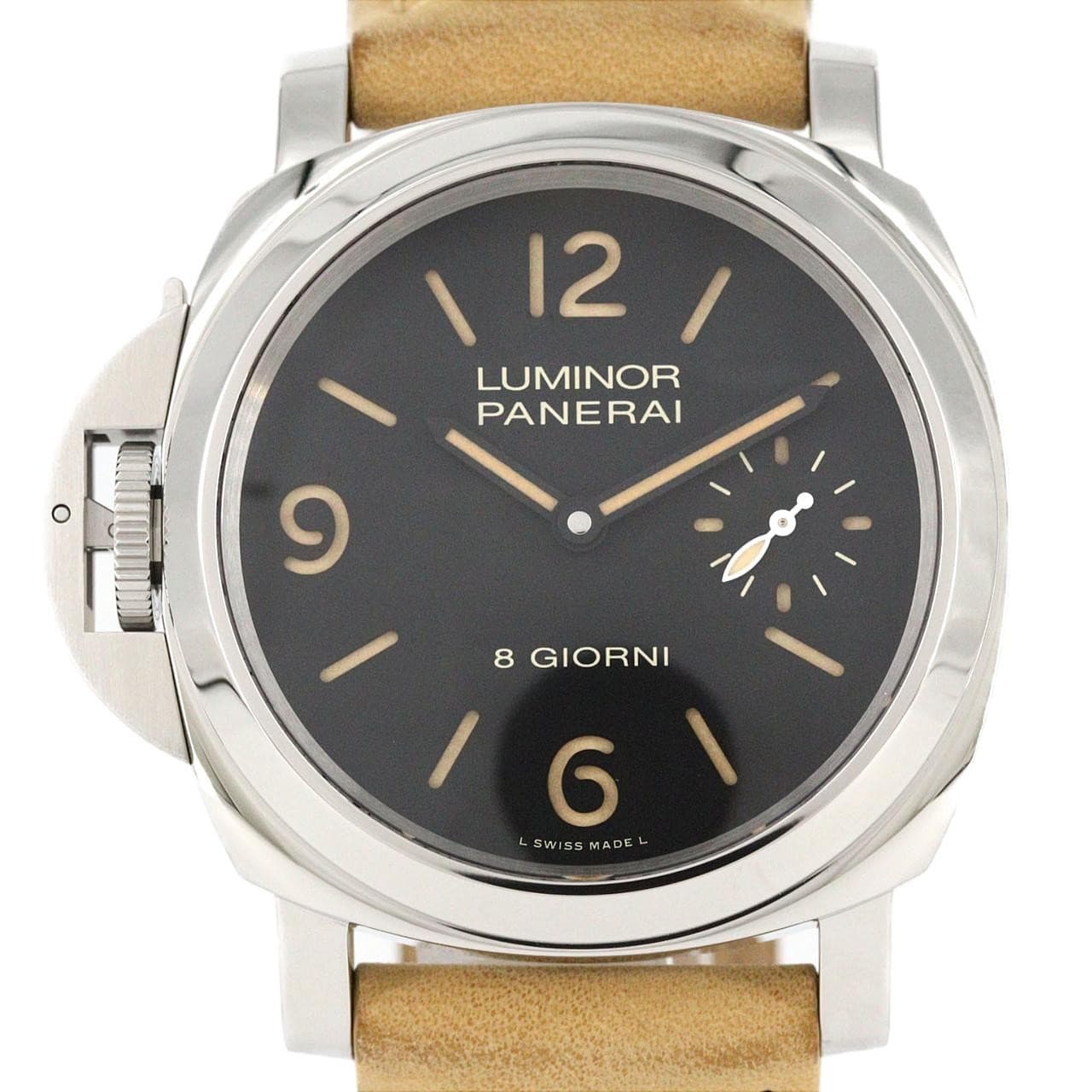 Authentic Panerai Luminor Destro Otto Giorni PAM01655 Stainless Steel Manual...