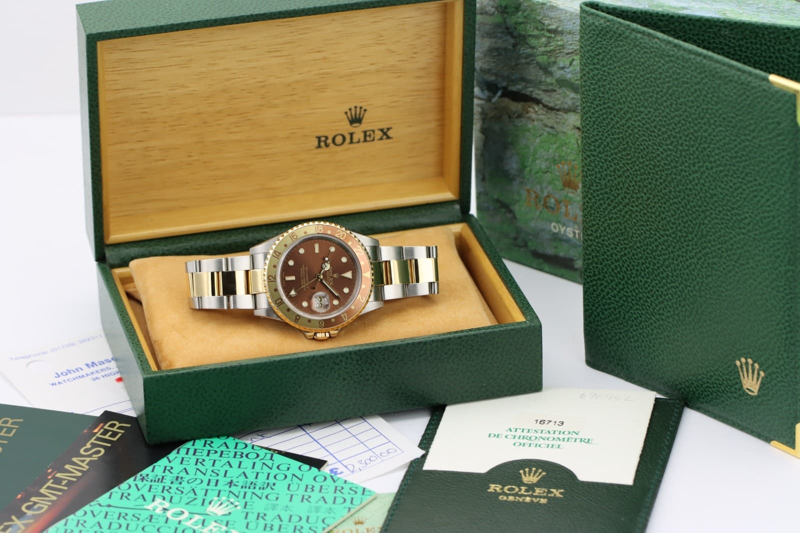 Rolex GMT Master ii 16710 'Rootbeer' 2001 full set 