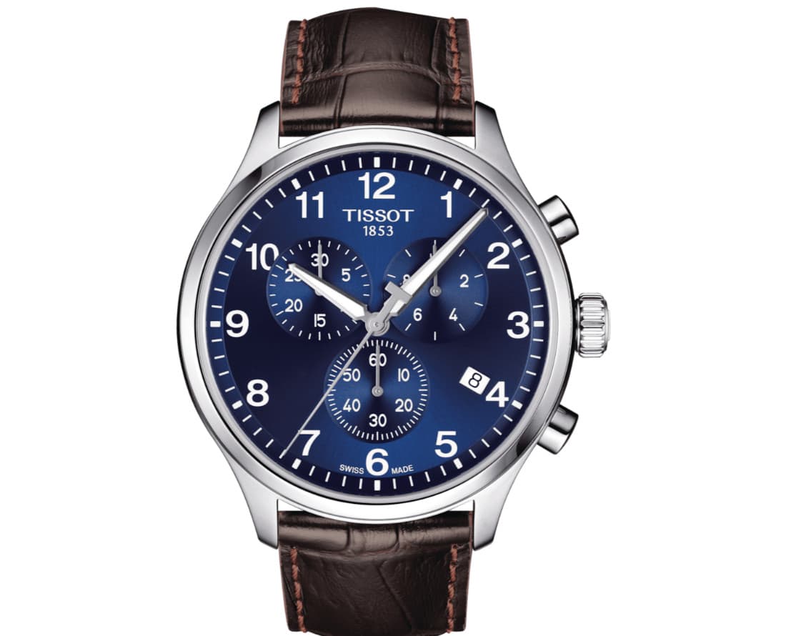 Tissot Chrono XL Classic Blue Dial Brown Leather Men's Watch T1166171604700