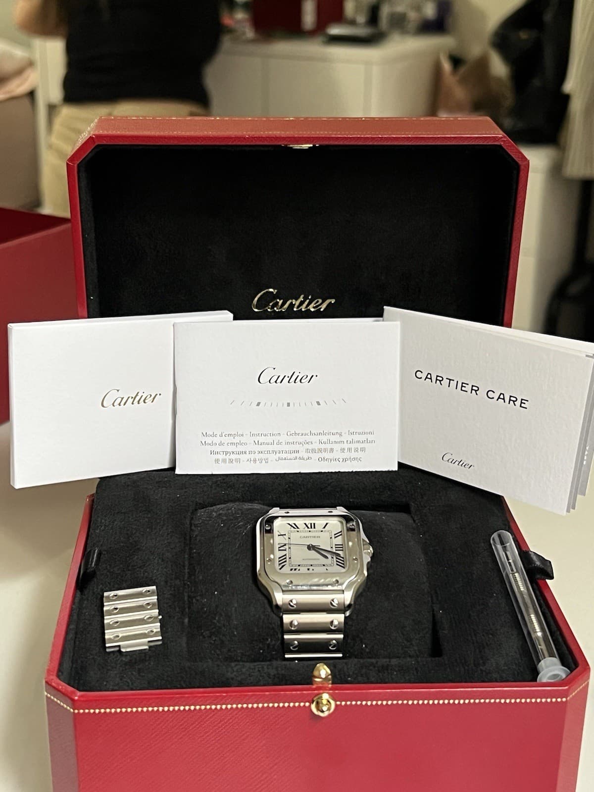 Cartier Santos Watch 35MM White Dial Stainless Steel Santos De Cartier