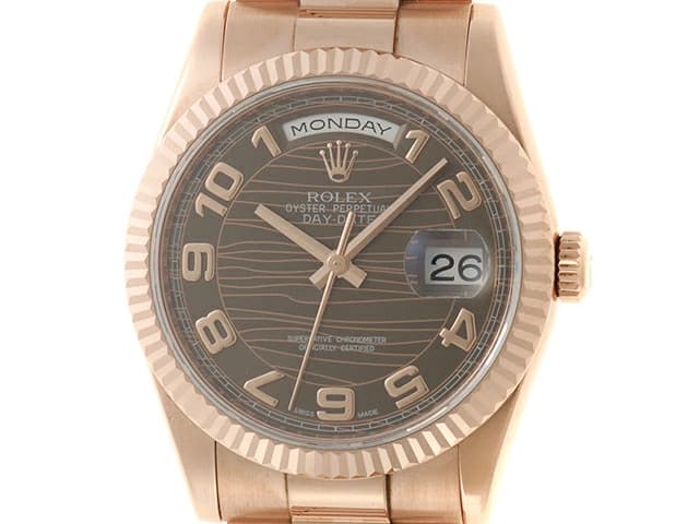 Rolex Day-Date 36 118235F 18K Pink Gold 36mm Brown Dial Automatic 2010 #DW015
