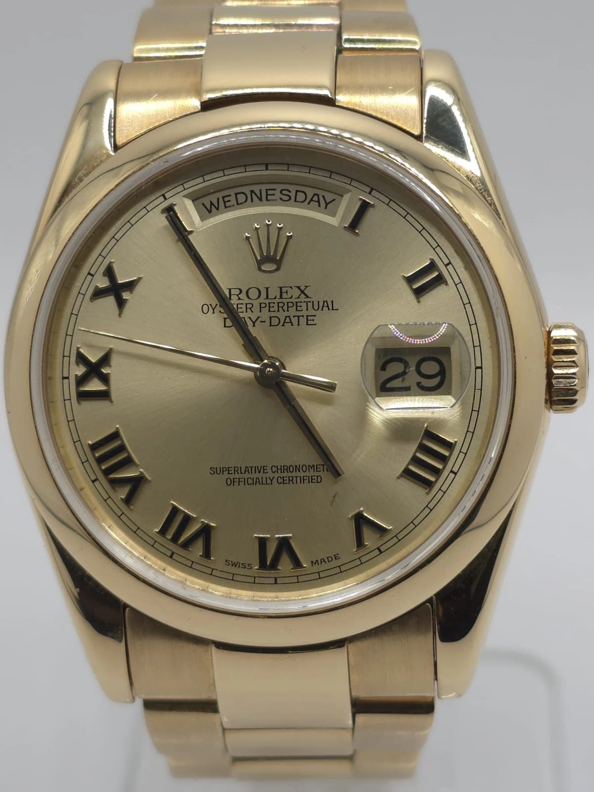 2000 Rolex Day-Date 36 118208 Champagne Dial on Oyster with Box