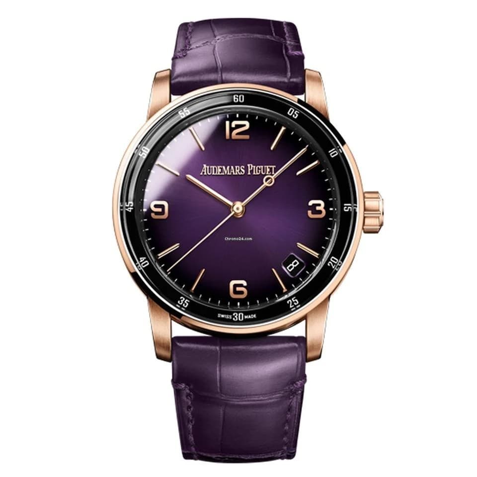 Audemars Piguet Code 11.59 Purple Dial Rose Gold Alligator 15210OR