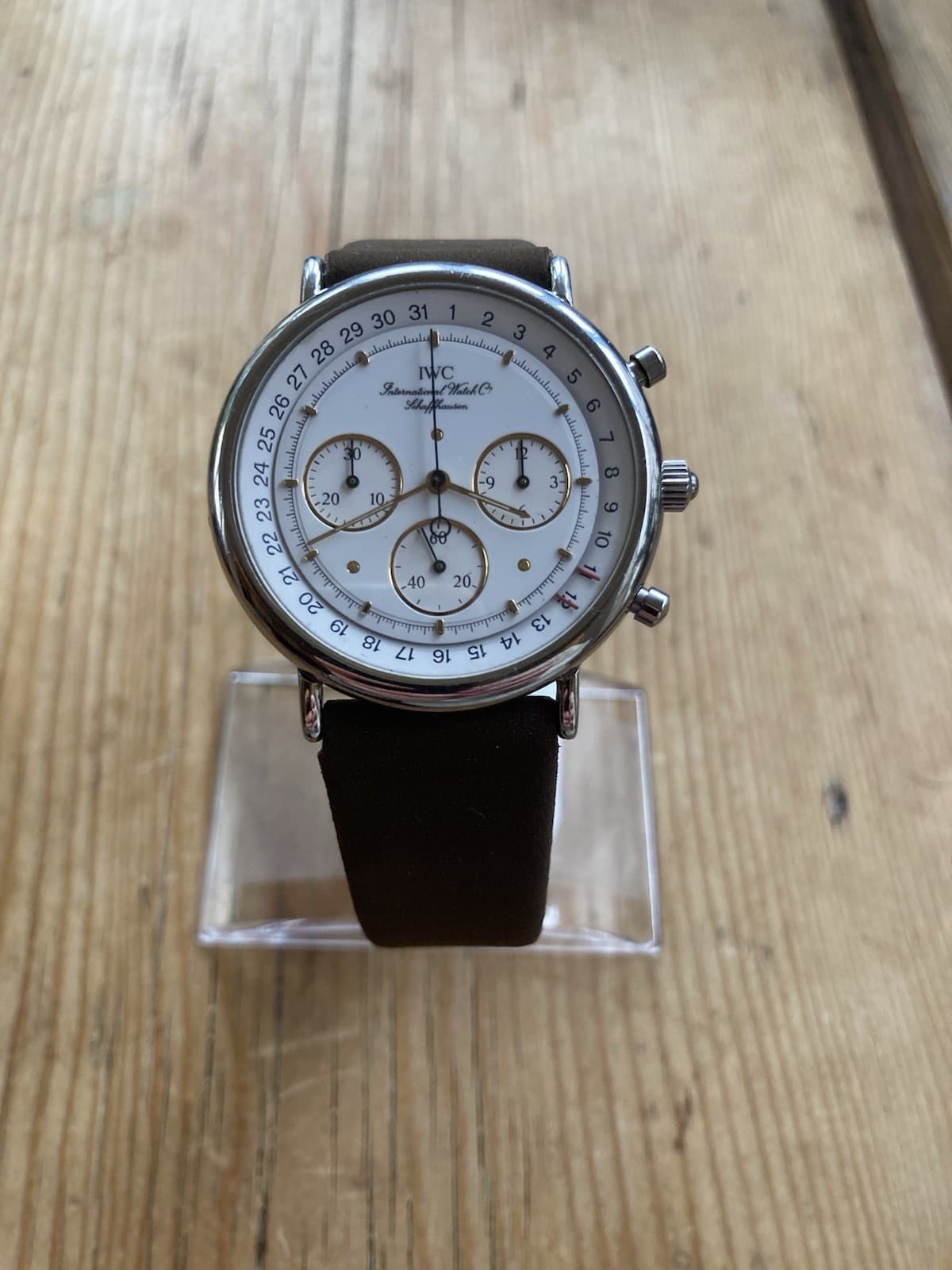 IWC SCHAFFHAUSEN PORTOFINO IW3731 — CHRONOGRAPH — STAINLESS STEEL — WHITE DIAL
