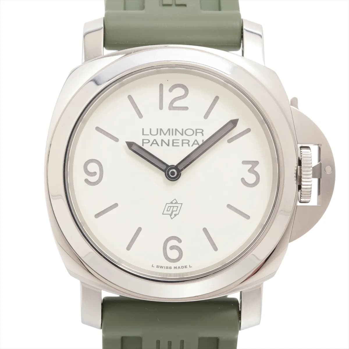 Panerai Luminor bass Logo PAM01087 SS SS & Rubber Stem-winder white dial