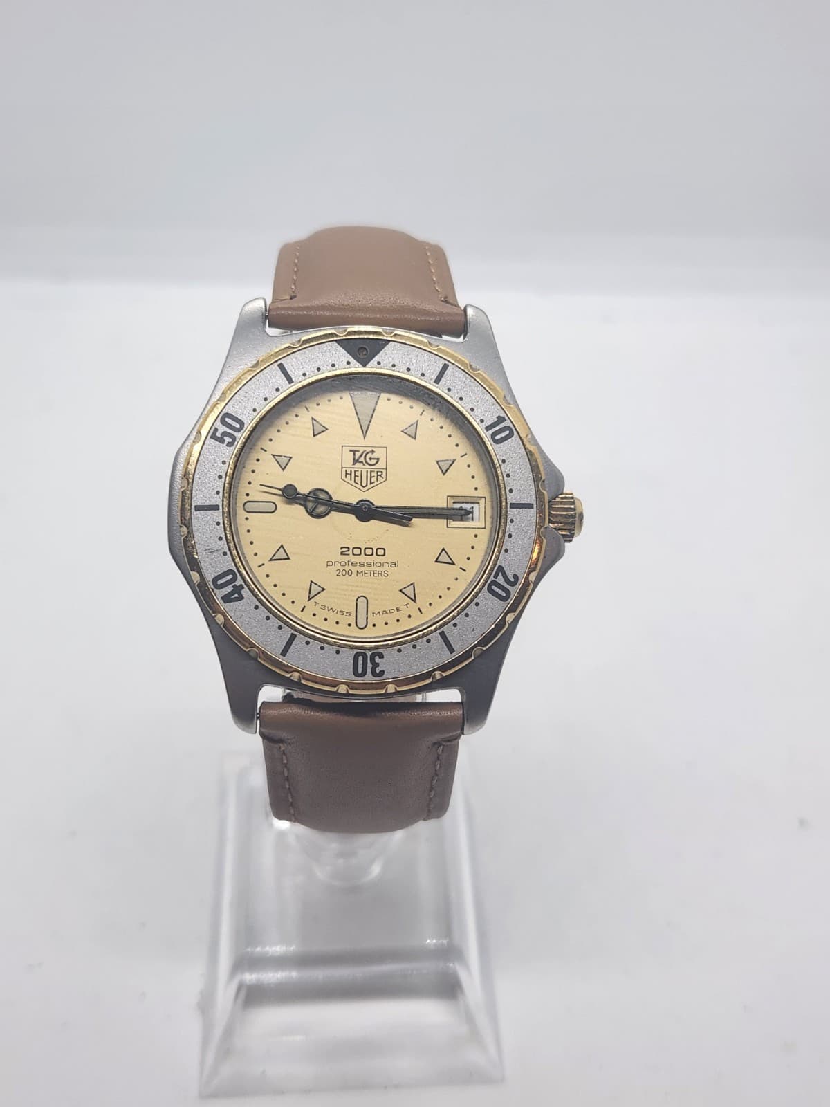 Vintage TAG Heuer 2000 Professional 972.006 Two Tone Quartz 200M Swiss Watch