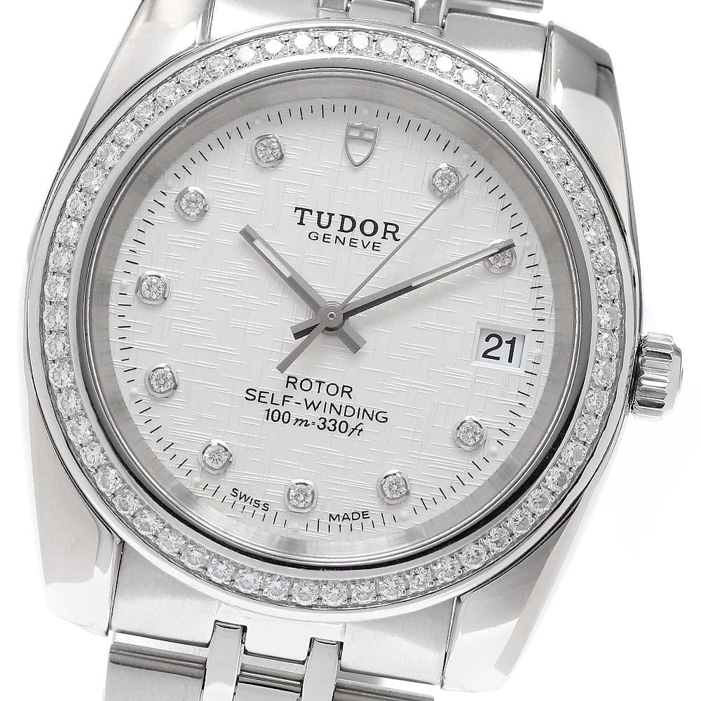 TUDOR Classic Date 21020 Diamond bezel 10P diamond Automatic Men's Watch_972564