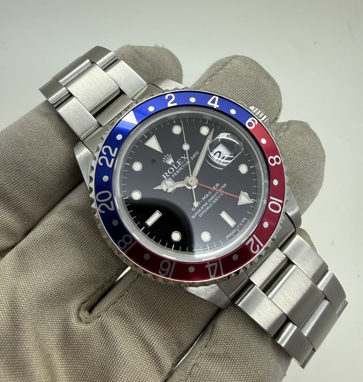 1995 Rolex GMT Master Red Blue Pepsi Steel 40mm Auto Watch 16700 B+P Papers