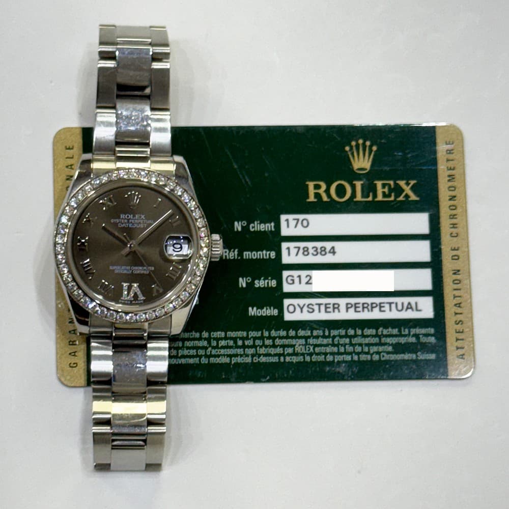 2011 Rolex Datejust 31, 178384, 31mm, Bronze Roman VI Diamond Dial, Oyster Br...