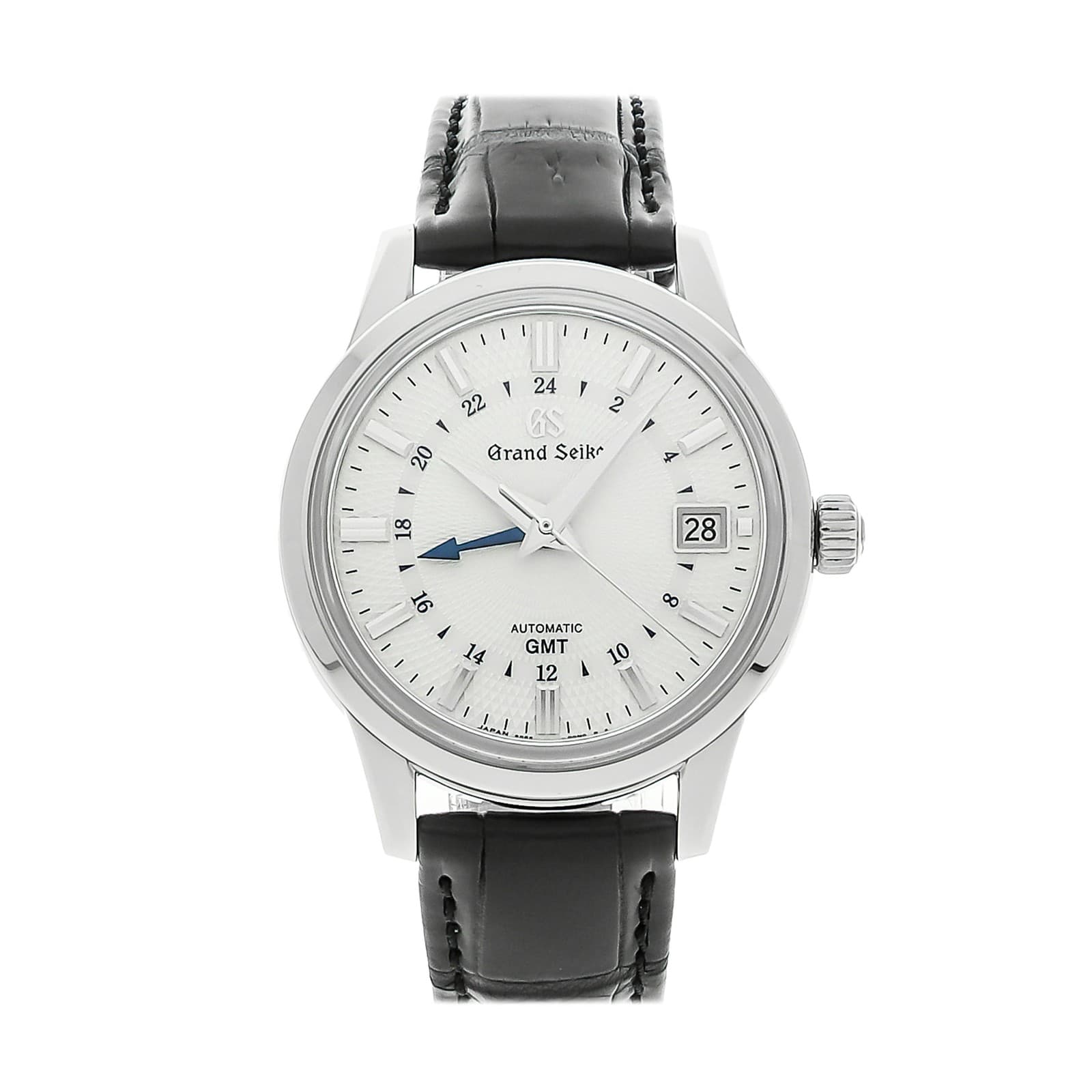 Grand Seiko Elegance Collection GMT Steel Snowdrop Auto 39mm Strap Watch SBGM255
