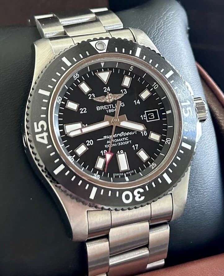 Breitling Superocean 44MM Black Dial Steel Bracelet (Y1739310/BF45)