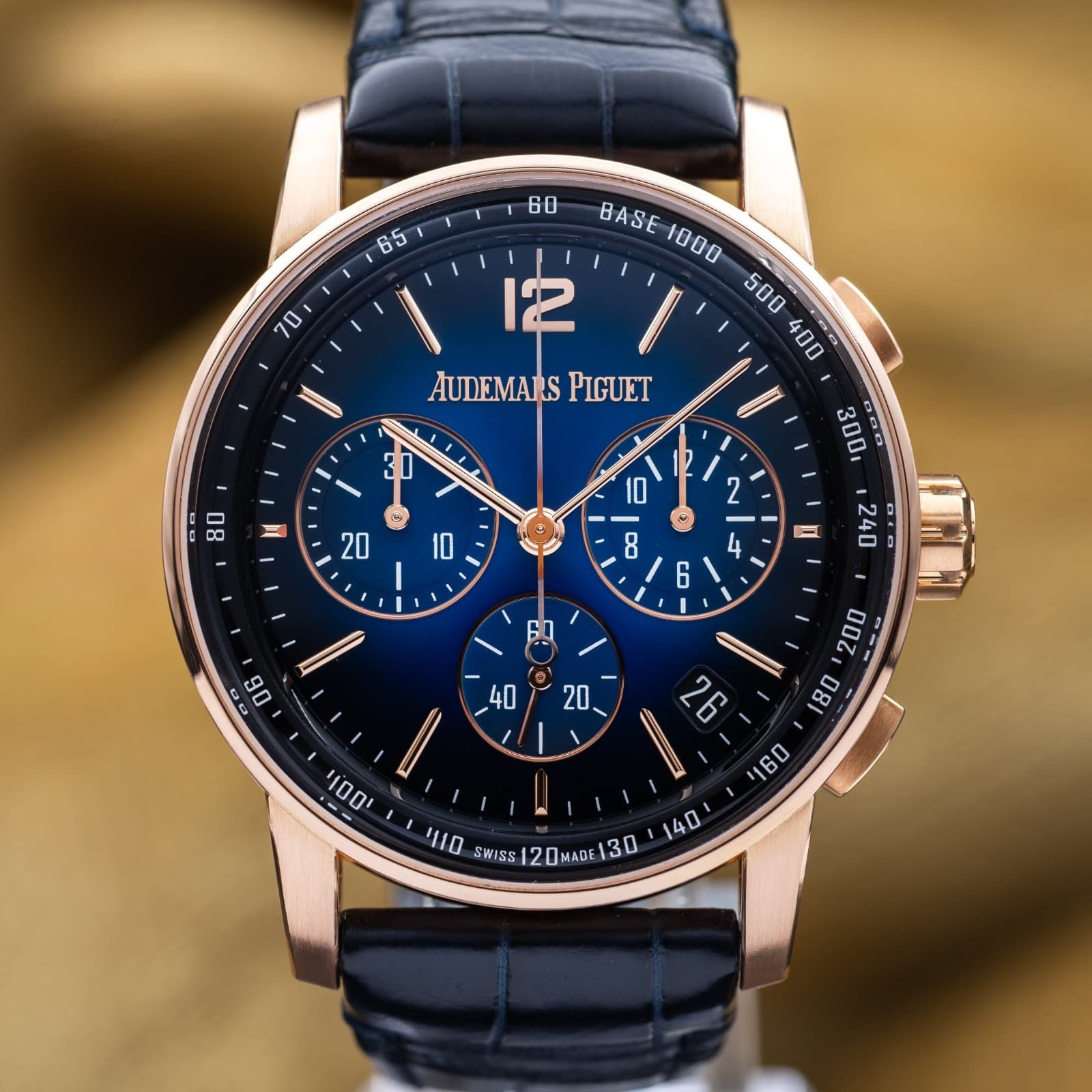 Audemars Piguet Code 11.59 Chrono 41mm Rose Gold Smoked Blue AP 26393OR Full Set