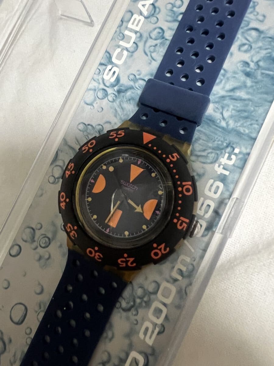 Swatch SCUBA 200 Barrier Reef SDB100 1989 Vintage Unused 80s Watch