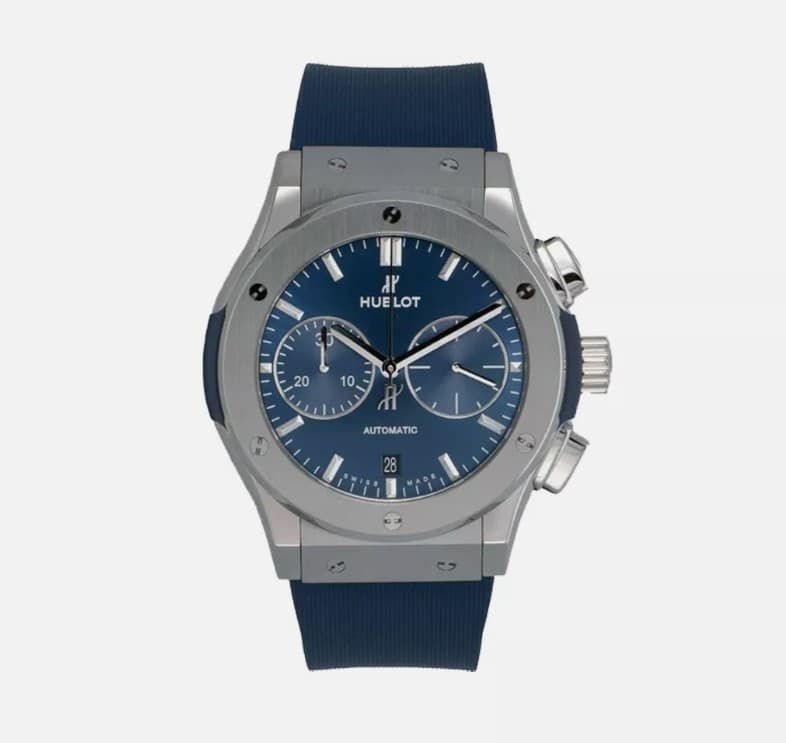 Hublot Classic Fusion Chronograph Titanium Blue 45mm Men's Watch 521.NX.7170.RX