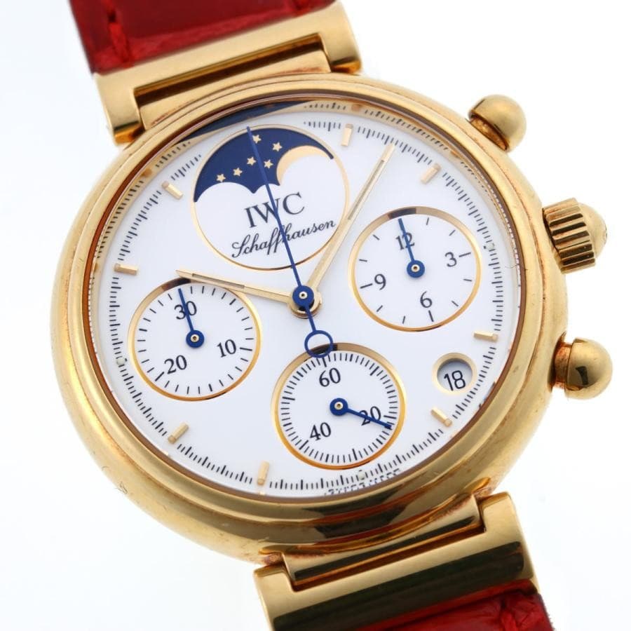 IWC Little Da Vinci IW3736 Quartz White Dial Yellow Gold Leather Women's Watch